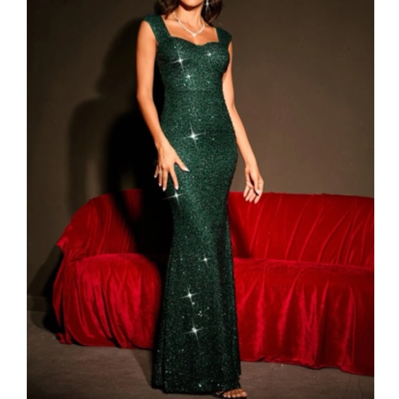 Luxe zip back mermaid hem bridesmaids party formal evening wedding dress - Picture 4 of 14